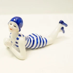 Figur Badende Schönheit Sexy Art Deco - Deutscher Stil Jugendstil Porzellan - Bild 1 von 8
