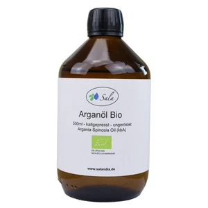 Sala Arganöl kaltgepresst ungeröstet food grade BIO 500ml Glasflasche - Bild 1 von 6
