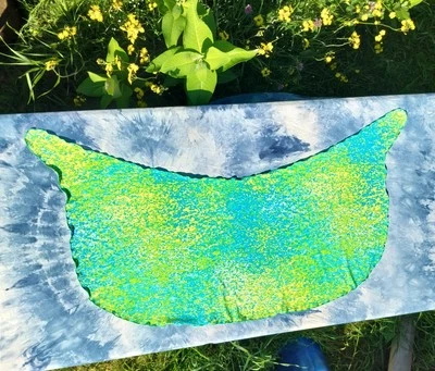 Venus Traje de Baño Largo Cubierta Envolvente Alrededor Tinte Verde Amarillo Azul Falda Parte Inferior  Foto 1 de 4