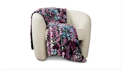 Tiro de piel sintética floral Aqua, 50 X 70 - Exclusivo Foto 1 de 4