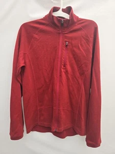 Ibex Mens Full Zip Sweater Jacket 100% Merino Wool Large Brick Red - Picture 1 of 7