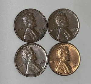 1964 Penny 4 Pennies Error L On Rim We On Rim - Picture 1 of 14