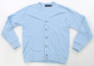 Rare VTG PAR FOUR Sportswear Button Front Cardigan Sweatshirt 80s Light Blue M - Picture 1 of 7