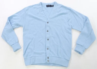 Rare VTG PAR FOUR Sportswear Button Front Cardigan Sweatshirt 80s Light Blue M - Image 1 of 4