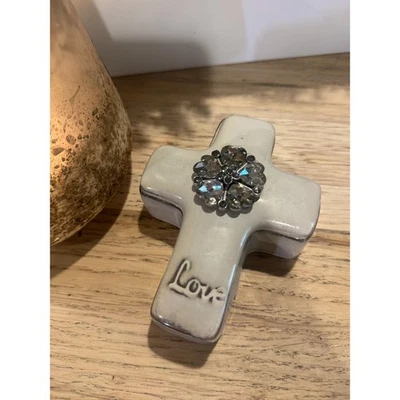 Trinket Box 'Love' with Rhinestones – Ceramic Foto 1 de 2