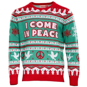 I Come in Piece Full Knit Ugly Christmas Sweater - Picture 1 of 11