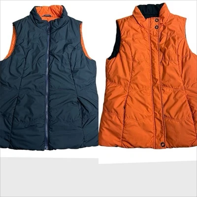 Chaleco acolchado reversible unisex Nautica juvenil naranja azul marino cremallera completa talla M utilitario Foto 1 de 4