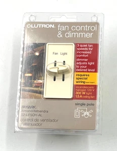 Control de ventilador y atenuador LUTRON S2-LFSQH-WH incandescente/halógeno 120V luz 300w máx. - Imagen 1 de 4