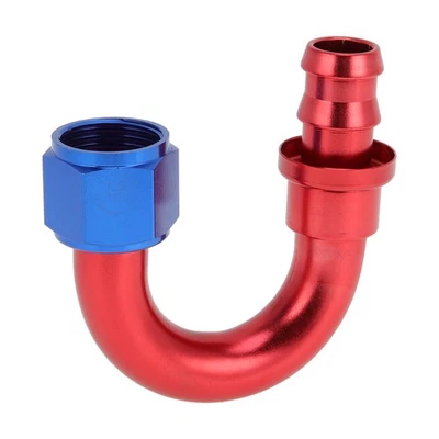 AN12 Conector 3/4" ID 180° Push Lock aluminio 1pc rojo/azul - Imagen 1 de 4