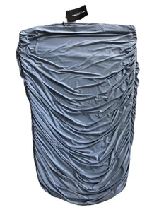 pretty little thing Women 20 Dusty Blue Second Skin Ruched Stretch Midi Skirt G - Picture 1 of 6