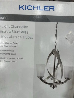 Kichler Layla 3 — легкая матовая никелевая современная люстра - Изображение 1 из 2