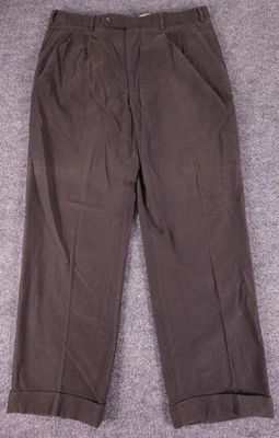 Брюки мужские Ermenegildo Zegna 54 коричневые мягкие плиссированные с манжетами хлопок саржа чинос - Изображение 1 из 4