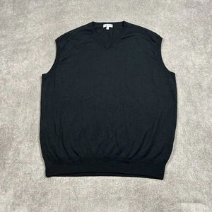 Peter Millar Autumn Crest V Neck Vest Mens XL Black Merino Wool Sleeveless - Picture 1 of 8