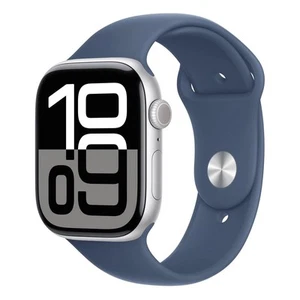 Apple Watch Series 10 GPS + Cellular 42mm Silver Aluminium Case w/ Denim Spor... - Picture 1 of 3