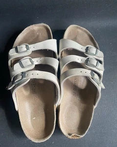 Birkenstock Gr 37 Damen Pantolette Florida 3-Riemen Sandale Weiß - Bild 1 von 4