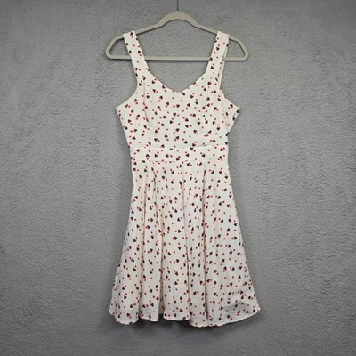 Vestido Disney Lauren Conrad Para Mujer 4 Blanco Calce Acampanado Minnie Mouse Floral Coqueta Foto 1 de 4