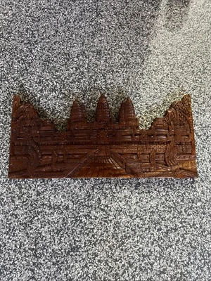 Decoración de madera Camboya Angkor Wat. Curvado a mano hecho en Camboya Foto 1 de 4