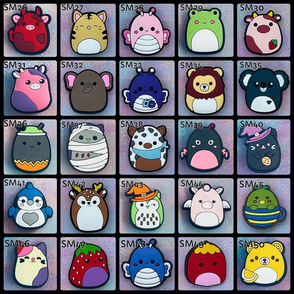 SQUISHMALLOW STYLE 🐮🍓LIST 🐮🍓 CROC & WRISTBAND CHARMS