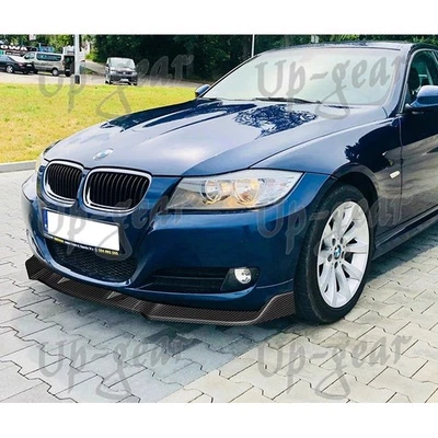 Kit de labio divisor parachoques delantero aspecto carbono para BMW serie 3 E90 E91 06-08 Foto 1 de 4