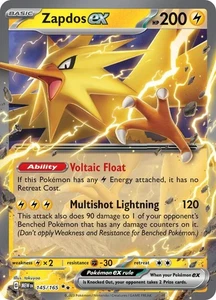 ⚡ Zapdos EX 145/165 Double Rare | Scarlet & Violet 151 | Pokémon TCG NM - Picture 1 of 1