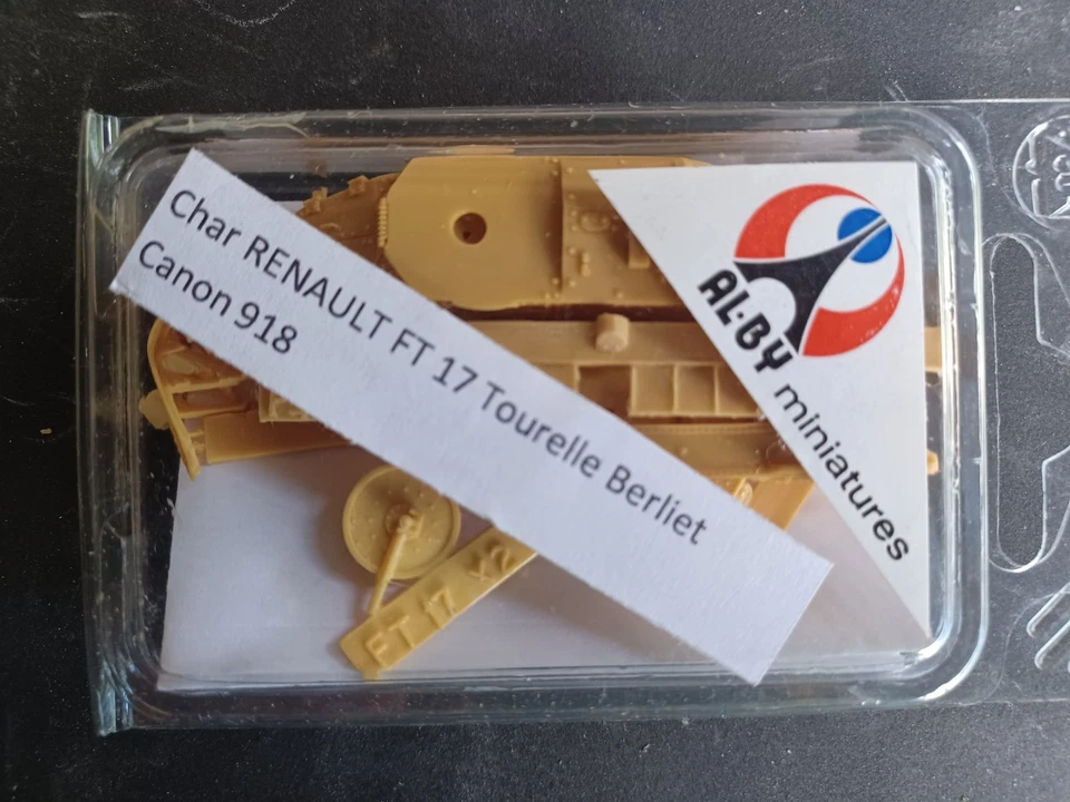 AL.BY. 918 - french tank RENAULT FT 17 Tourelle Berliet Canon -  resin kit 1:72 - Immagine 1 di 1