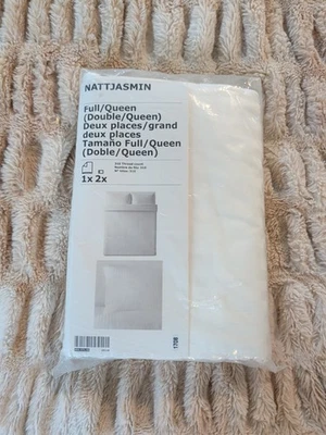 Funda nórdica y 2 fundas de almohada Ikea NATTJASMIN Queen Full White 603.371.55 Foto 1 de 2