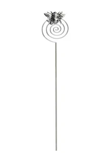 bee pewter design on METAL ornamental memorial plant flowerbed stake - Picture 1 of 1