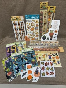 Halloween & Fall Scrapbooking Stickers, Die-Cuts, Rub On Transfers Over 20 Items - Picture 1 of 6