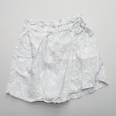 Pantalón corto Madewell mezcla de lino con lazo cintura en abstracto floral pequeño resort vacaciones Foto 1 de 4