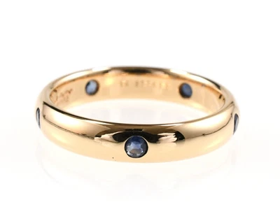 Anillo Cartier Vintage Stella 5P Zafiro Oro Amarillo 18k Banda Talla 56 US7.5 Foto 1 de 4