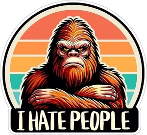 Ich hasse Menschen Aufkleber 4 Zoll sarkastisches Zitat lustig - wasserdichter Vinyl-Aufkleber - Bild 1 von 1