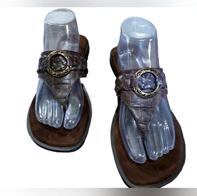 Blanco MT Mujer Zapatos 10W Sandalias Cosa Chanclas Marrón Confort Cojín 1.5"... Foto 1 de 4