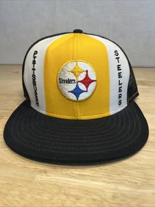 Vintage Pittsburgh Steelers World Champs Cap Lucky Stripe Mesh Snapback Football Mütze - Bild 1 von 9