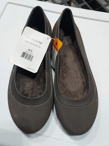 Ballerine Crocs Mammoth marrone pelliccia sintetica donna taglia 9 - Foto 1 di 8