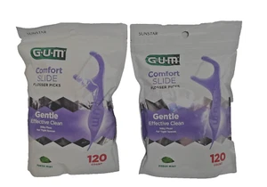 2 Beutel GUM Comfort Slide Zahnseide für enge Räume - 120 Stück Zahnstocher - Bild 1 von 2