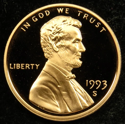 1993 S Deep Cameo Proof Lincoln Memorial Cent (C03) Cover