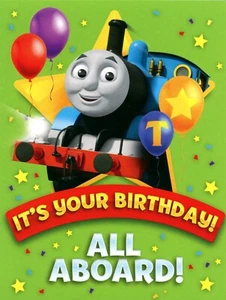 Thomas & Friends HAPPY BIRTHDAY Card FOR KID, All Aboard Train by Kid Squad +✉ - Picture 1 of 6