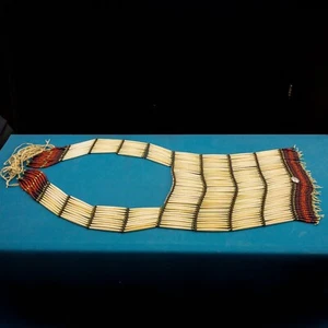 Vintage Native American Plains Indian Women's Bone Pipe Bead Breastplate - Picture 1 of 8