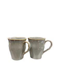 Set of 2 Lenox Organics Grey Stoneware Mugs Gray Stone Color 10 Ounces Grey - Picture 1 of 5
