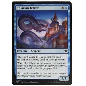 x1 Foil Tolarian Terror MTG FDN M/NM Creature Serpent Blue Common Foundations - Picture 1 of 3