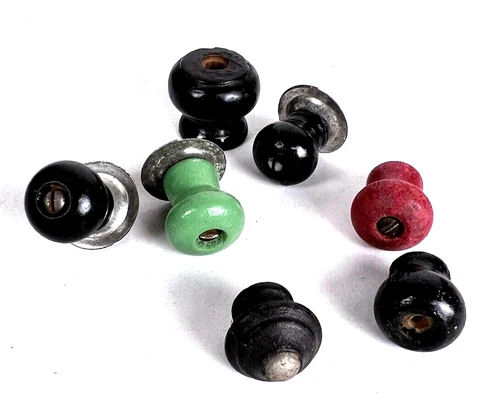 Lot of 7 Vintage Wooden Knobs Are Assorted Sizes Colors and Condition Cover