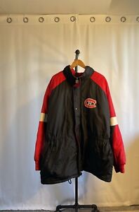 Vintage Montreal Canadiens Chalk Line Puffer Jacket Size XL Blue 90s NHL
