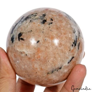 3200 Cts Natural Sin Tratar Melocotón Piedra Solar Enorme Gema Esfera Cristal Minerales 3" - Imagen 1 de 7