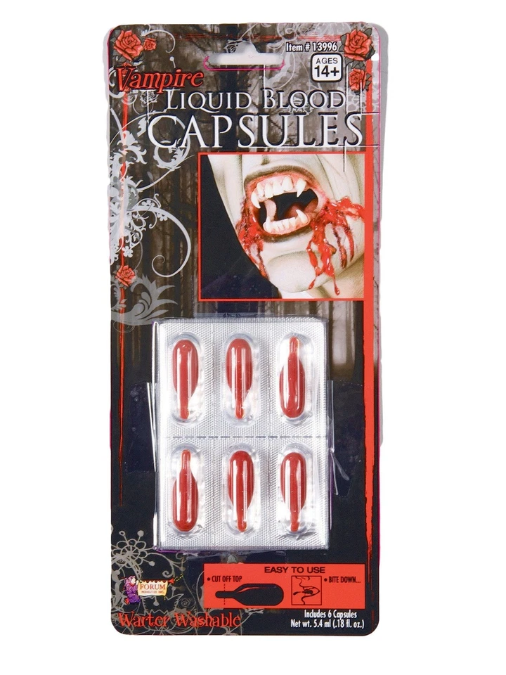 Forum Novelties - Adults Blood Liquid/Capsules - Red - 6 Capsules - Vampire - Image 1 of 1