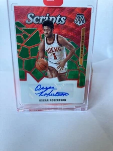 2019-20 MOSAIC OSCAR ROBERTSON SCRIPTS RED WAVE PRIZM AUTO SPECIAL AUTHENTICITY - Picture 1 of 2