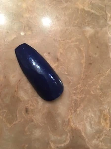 Blueberry Blue Glitter Coffin False Nails choose your shape - Picture 1 of 2