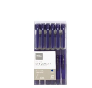 Office Depot Gel Pens Soft Grips Medium Point 0.7 mm Blue Barrels Pack of 12 - Picture 1 of 1