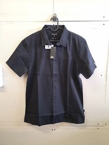 Quicksilver Navy Blue Short Sleeve Shirt UK: M