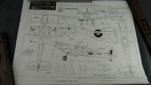 KOKU-FAN Print/Drawing 32-08 1:32 Supermarine Spitfire 1969 15 x 20" - Picture 1 of 8