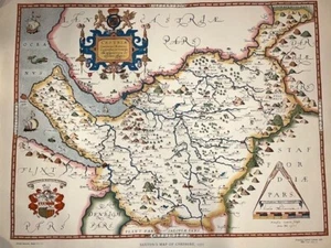 Reproduction Saxton Map of Cheshire 1577 20x25 inches - Picture 1 of 1